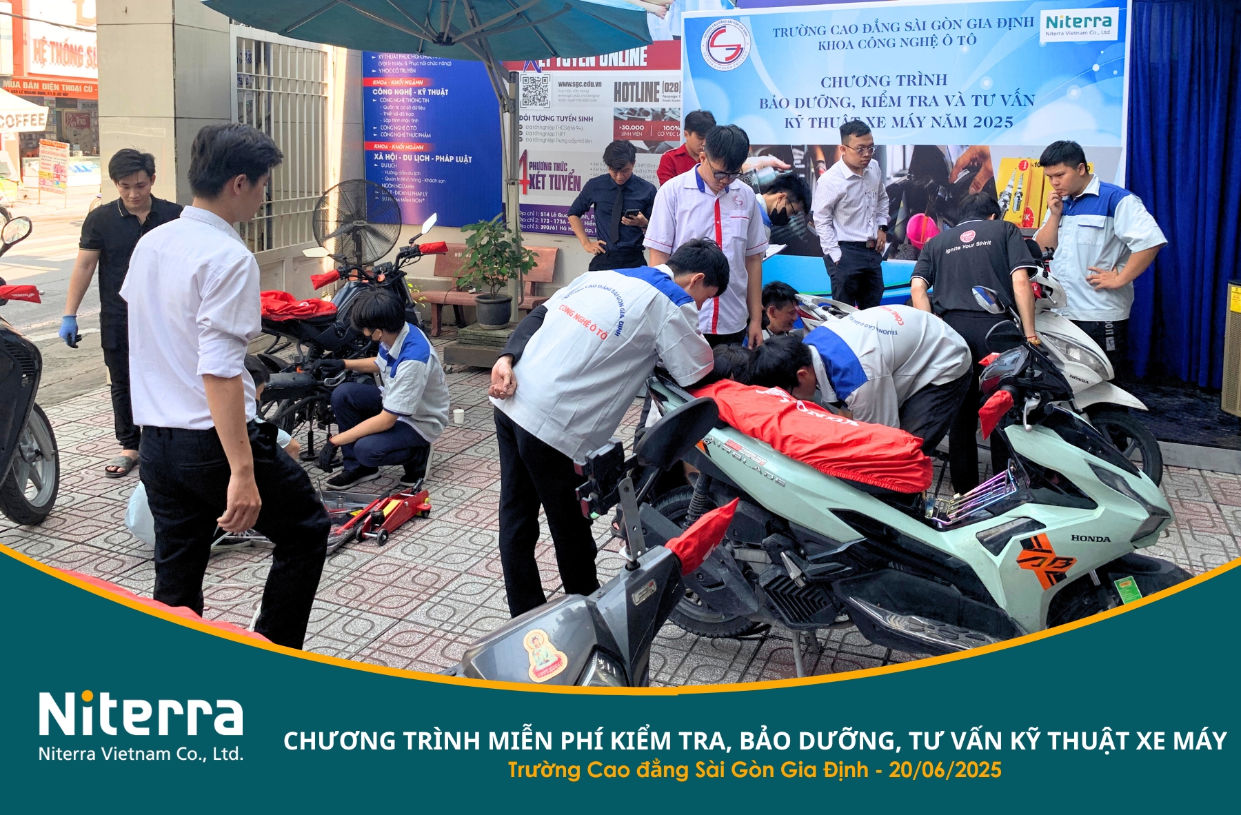 Chương trình miễn phí kiểm tra - bảo dưỡng & tư vấn kỹ thuật xe máy tại Trường Cao Đẳng Sài Gòn Gia Định