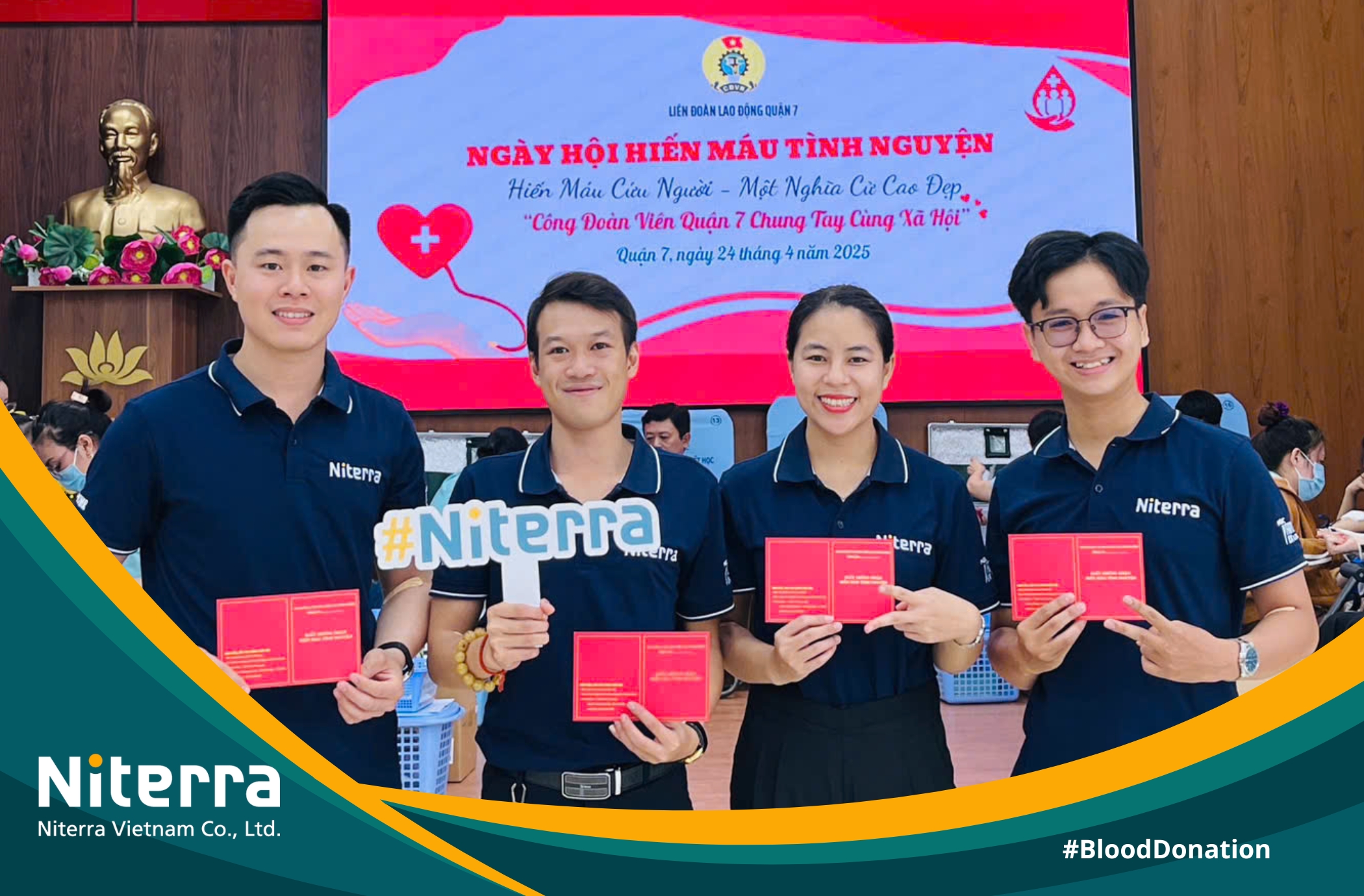 Tham gia hiến máu tình nguyện - một nhân viên Niterra ghi dấu với 15 lần hiến máu