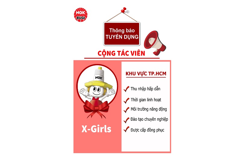 Bugi NGK tuyển dụng cộng tác viên nghiên cứu thị trường