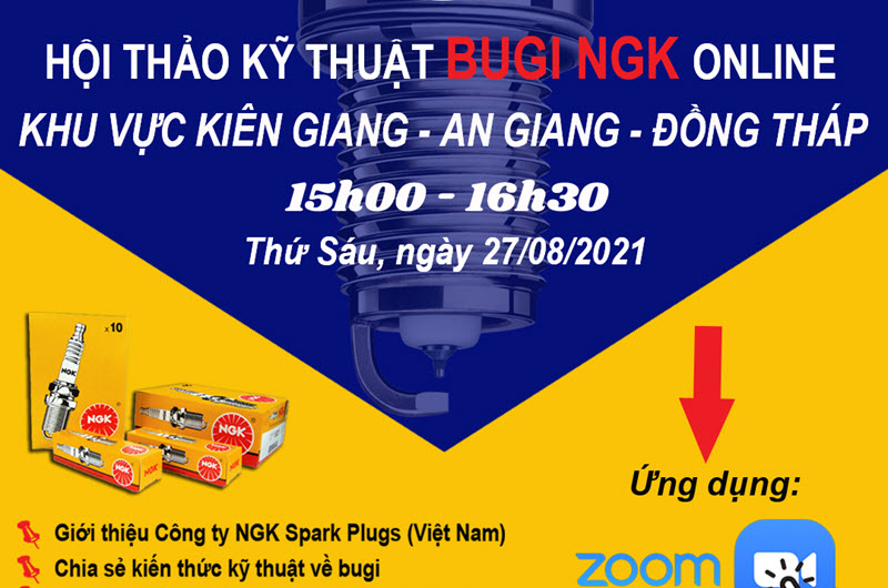 Thông báo về hội thảo kỹ thuật online của Bugi NGK Việt Nam
